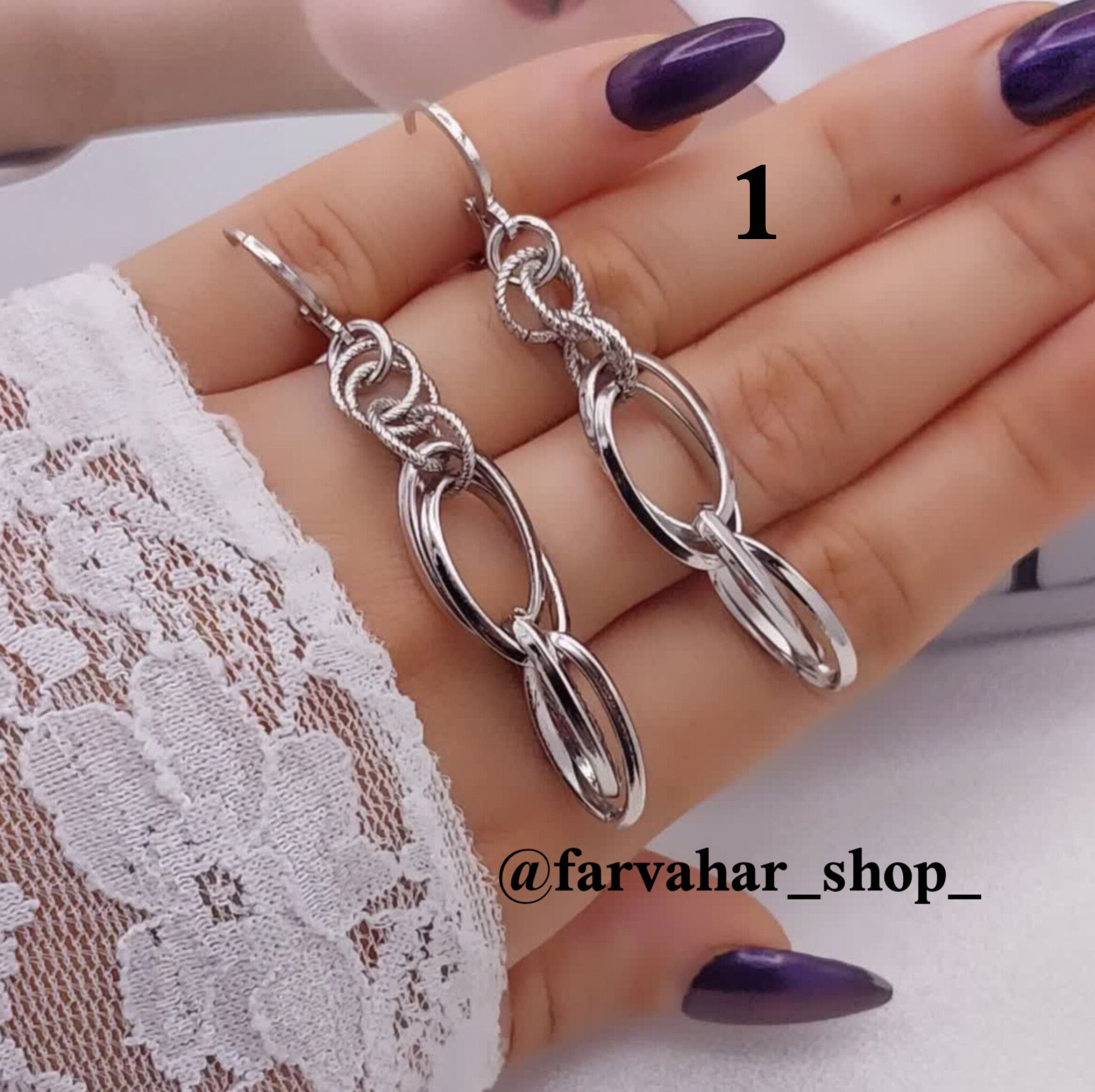 گوشواره آویز حلقه‌ای طرح طلا